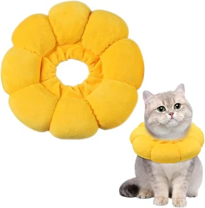 Collare Elisabettiano Gatto Puro Cotone Scamosciato Traspirante Collare Gatto El - Foto 1 di 7