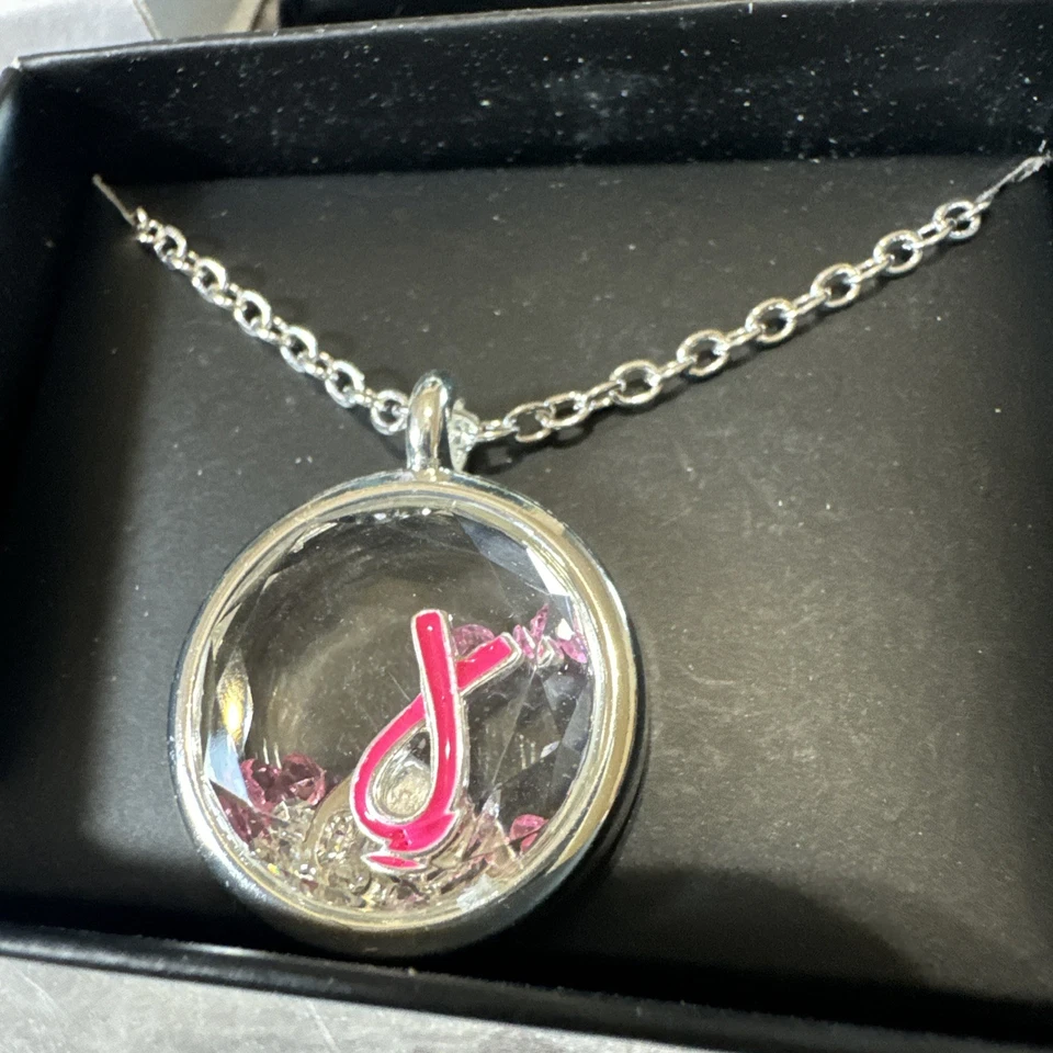 Avon Breast Cancer Crusade Necklace With Locket and Charms
