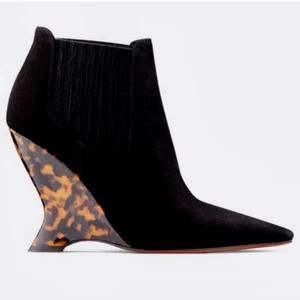 Dior Optic-D Stiefelette schwarz Schildpatt Absatz Größe 37,5 spitz zulaufend Leder - Bild 1 von 17