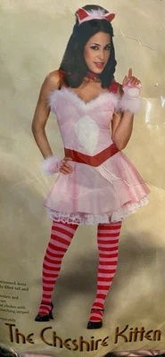 Nuevo CHESHIRE GATITO Gato Damas Borde de Piel Disfraz de Halloween por Cinema Secrets Talla M Foto 1 de 4