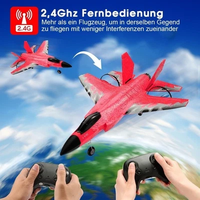 EE. UU. Rojo F22 Tres Amph Control Remoto Avión 2.4Ghz 2 Batería Juguetes 6 Ejes Giroscopio Foto 1 de 4