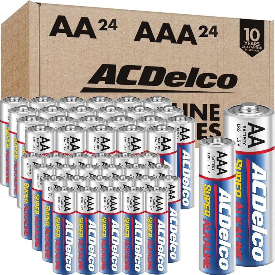 Acdelco AA and AAA 48-Count Combo Pack Super Alkaline Batteries, 24-Count Each, - Image 1 of 1