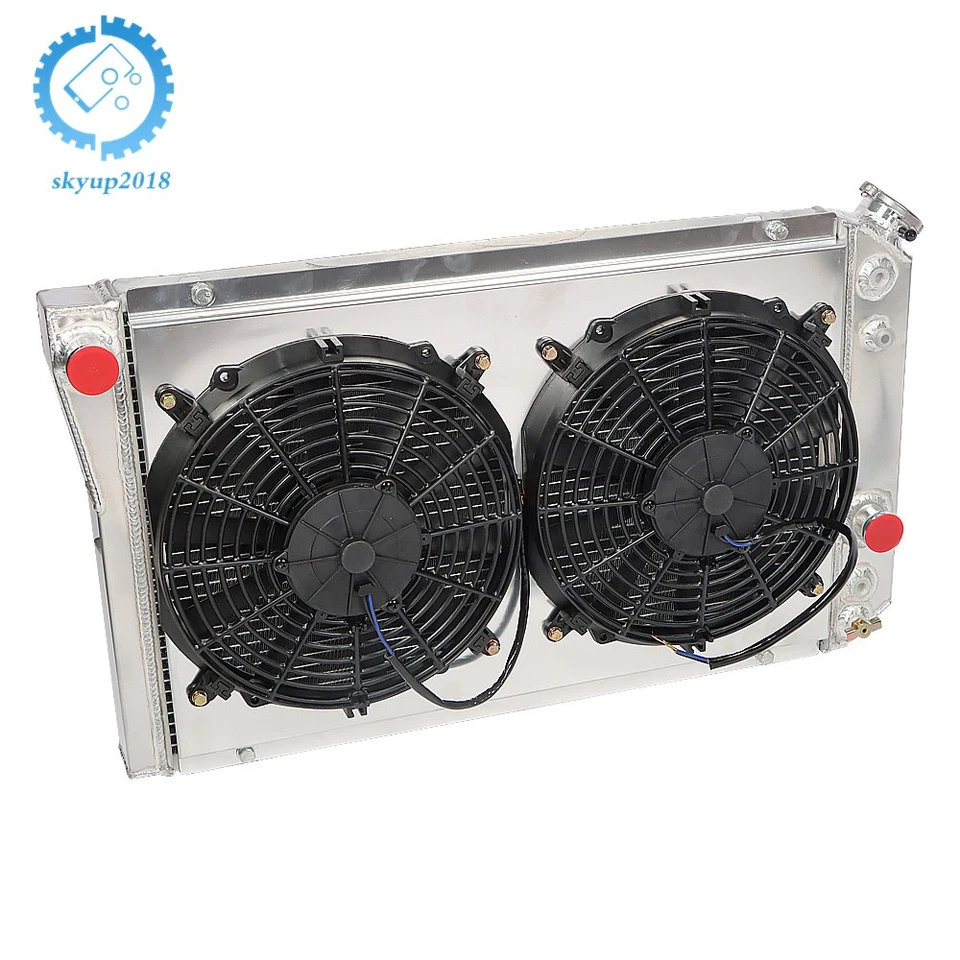 3 Row Core Racing Radiator+Pull Fan Shroud 1982-1902 For Chevy S10/S-10 Blazer - Image 1 of 4