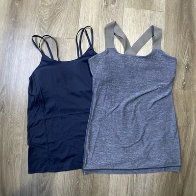 Camiseta sin mangas Athleta & Lululemon talla XS/4 azul gris sujetador estante lote 2 Foto 1 de 4