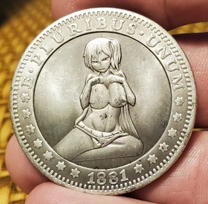 COPY COIN-FUN FAKE MORGAN DOLLAR-LADY BITS FANTASY HOBO COIN--K - Picture 1 of 2