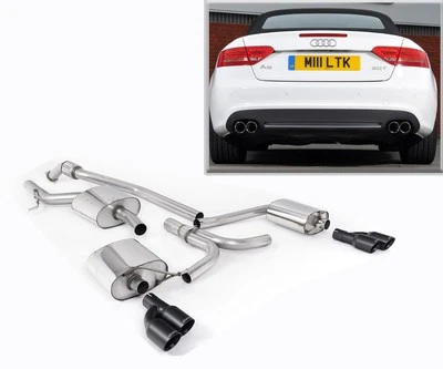 Milltek Sportauspuffanlage Audi A5 8T, Bj 2007-2016, 4x80mm rund schwarz - Bild 1 von 4