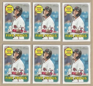 Lot of (6) 2018 Topps Heritage MINOR CRISTIAN PACHE #133 Florida Fire Frogs A's - Picture 1 of 1