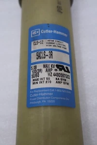 Cutler Hammer CLS-12/ 5ACLS-3R High Voltage Fuse 100(3r) NEVER USED SURPLUS H912 - Picture 1 of 3