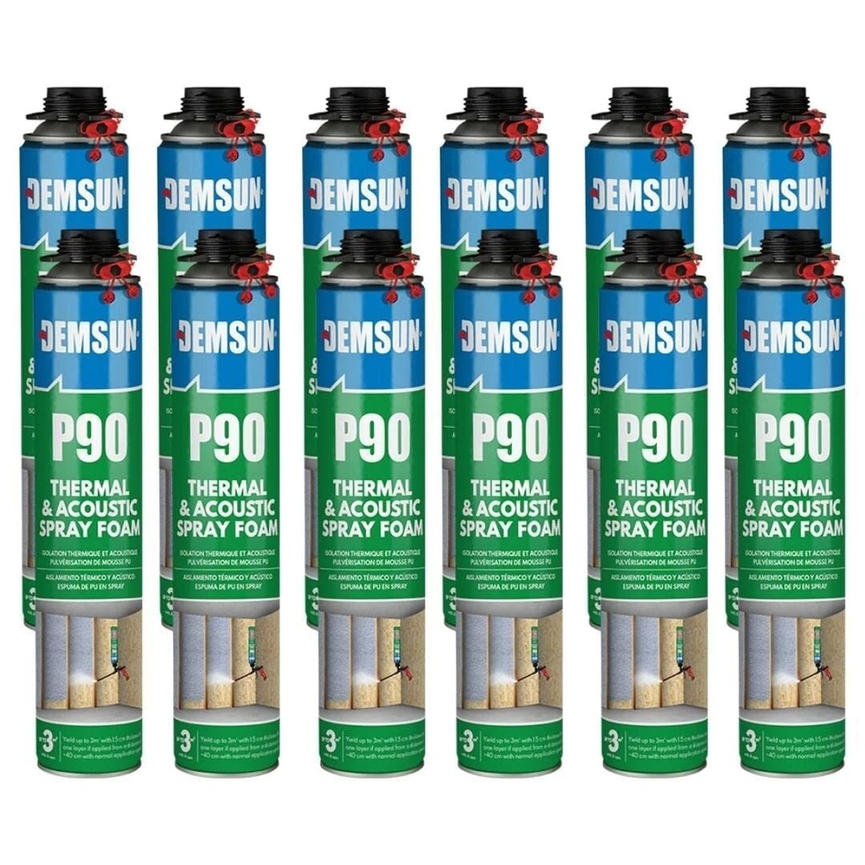 Demsun P90 Thermcoat Insulation & Acoustic Polyurethane Spray Foam - Box of 12 - Image 1 of 4