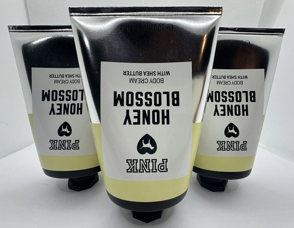 Victoria's Secret 粉色蜂蜜花身体护手霜乳木果油 3.4 盎司 x3 — 第 1/1 张图片