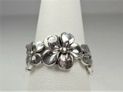 STERLING SILVER HAWAIIAN ISLAND FLOWERS OF PARADISE NATURE FLOWER RING SIZE 9 - Image 1 of 4