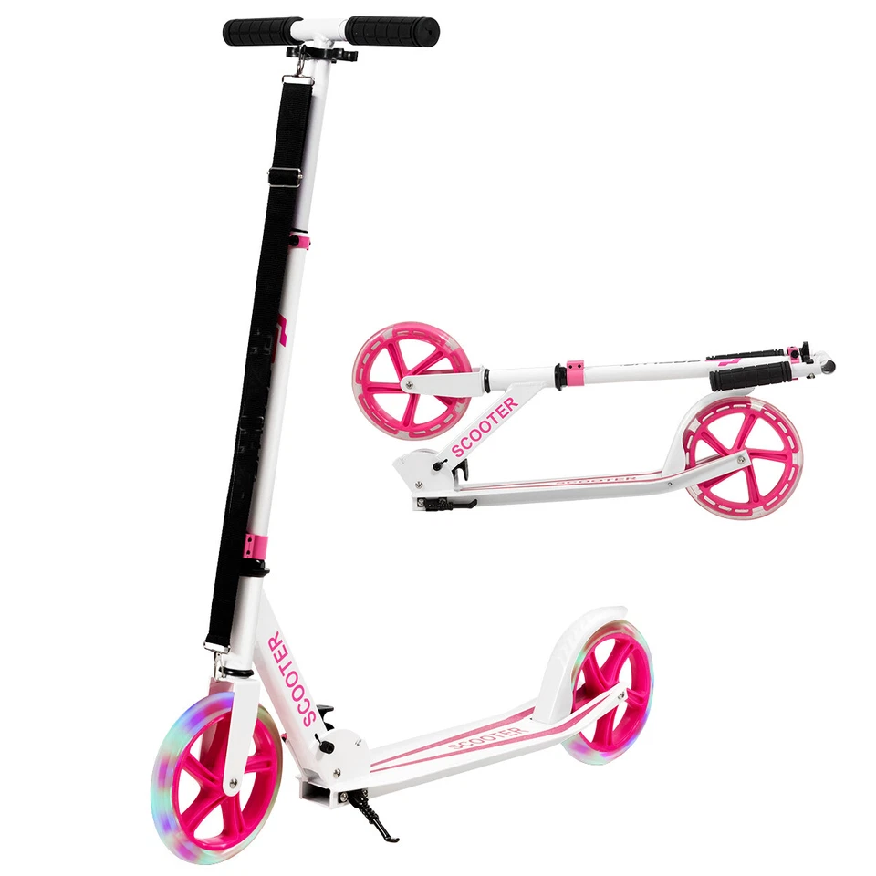 Scooter Tretroller Cityroller Kinderroller LED Reifen klappbar Erwachsene Alu - Bild 1 von 1