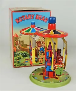 Retro TIN LITHO CAROUSEL BEARS GO ROUND. New in Box. - Picture 1 of 4
