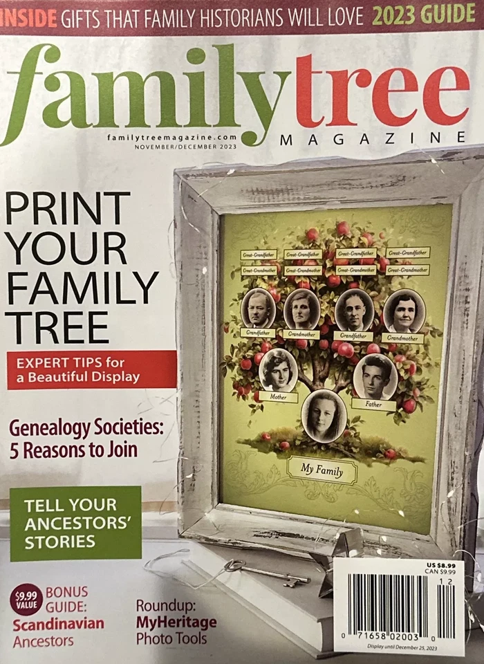 FAMILY TREE MAGAZINE NOV/DEC 2023 | PRINT YOUR FAMILY TREE - Image 1 of 1