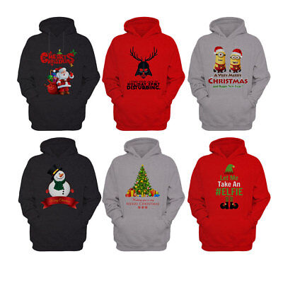 Christmas T-Shirt Gingerbread Man, Santa, Snowman, Hoodie Pullover Tops • 20.46€