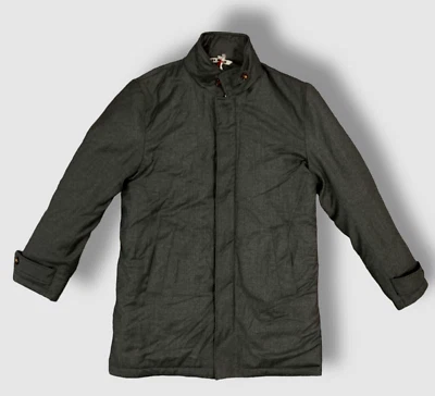 Kired by Kiton Men's Grey Wool Cashmere Car Coat Tuckaway Hood Size 44 US 54 EU - Image 1 of 4