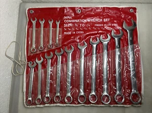 14Pc SAE Extra Long Large Size Combination Wrench Set 3/8" to 1 1/4" ***AS IS*** - Foto 1 di 18