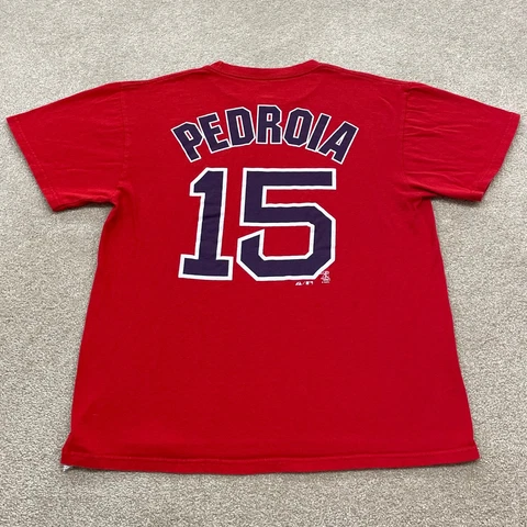 Boston Red Sox Shirt Men Small Dustin Pedroia MLB Baseball 15 Majestic Cover