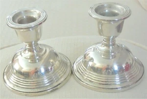 Pair of sterling silver candle sticks - Picture 1 of 3