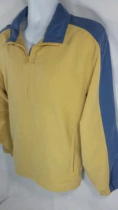 FORRESTER'S Women Medium Golf Jacket Mustard & Blue Lightweight Pullover  - Picture 1 of 9