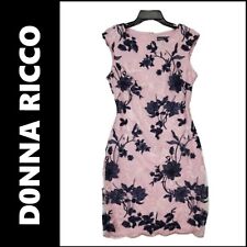 Donna Ricco pMulticolored Pink Dress Size 6 Women Sheath Sleeveless Floral