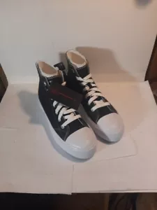 NEW No Boundaries Black Canvas Lace Up High Top Sneakers Shoes Women Size 11 - Picture 1 of 8