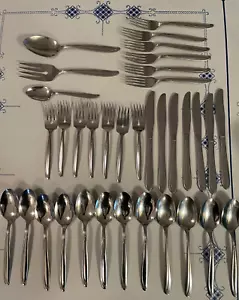 Vintage 35-teiliges Set Oneida Besteck frühe Sanddüne Edelstahl Nut unten Seite - Bild 1 von 7