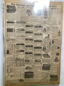 1918 Antique Montgomery Ward Catalog Page Pencils Inks Faber Dixon Bookkeeping - Picture 1 of 3