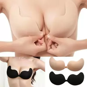 Silicone StickOn Push Up Strapless Invisible Backless Bra (BUY4 GET 5th one free - Picture 1 of 52