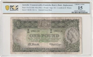 STAR NOTE Australia 1961 Coombs Wilson £1 Pound PCGS Choice Fine 15 #6540 - Picture 1 of 2