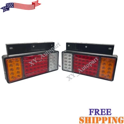 2pcs 12V 50 LED Rear Tail Light For GMC Isuzu Elf Truck NPR NQR NRR NKR NHR L+R - Image 1 of 4