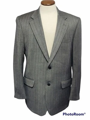 Abrigo Blazer Deportivo John Ashford Tweed Para Hombres Gris Lana Talla 43 Chaqueta 2 Botones Foto 1 de 4
