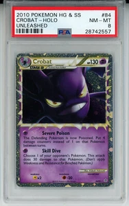 2010 POKEMON UNLEASHED CROBAT PRIME #84 ULTRA RARE HOLO PSA 8 NM-MINT #28742557 - Picture 1 of 2