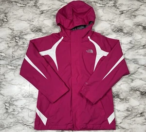The North Face Girls Windbreaker Jacket Sz L 14/16 Fuchsia Hooded Zip Mesh Lined - Picture 1 of 13