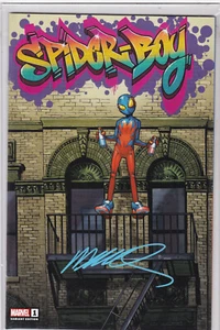 SPIDER-BOY #1 NMINT SIGNED HUMBERTO RAMOS TRINITY COMICS GRAFFITI  COA 50/999 - Picture 1 of 2