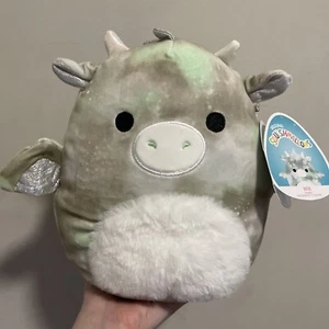 Nuevo con etiquetas Squishmallows Will 8" Dragon Tie Dye con vientre difuso juguete de peluche - Imagen 1 de 3