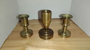Vintage Set Of Brass Candlesticks Lillian Vernon Louis XV Candle Holders MCM - Picture 1 of 11