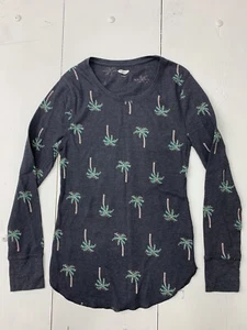 Old Navy Kids Grey Christmas Palm Tree Pajama Top Girls Size Large - Picture 1 of 6