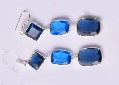 Fatto a Mano 925 Argento Calcedonio di Forma Ovale / Oro/Rosa Placcato Orecchini - Immagine 1 di 4