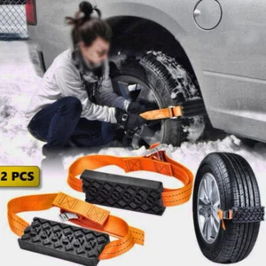 2X Chains Anti-Skid Snow Mud Sand Cars Tire Strap Traction Car Emergency Durable - Picture 1 of 7