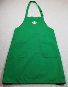 Starbucks Coffee Employee Apron Adult Unisex Green Uniform Pockets Workwear  Tie - Picture 1 of 11