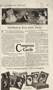 Halloween Witch Card Congress Playing Cards - Cincinnati OH VTG Original 1906 Ad - Picture 1 of 4