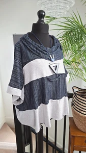 KEKOO ladies Lagenlook Bohemian edgy arty tunic L size 2 fits 14 16 18 20 PLUS - Picture 1 of 10