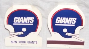 NEW YORK GIANTS--2 HELMETS WITH MATCHES--NEW NEVER USED--SIZE 2 X 2 1/4" - Picture 1 of 1