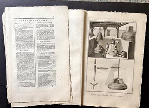 Kompletter Satz 8 antike Diderot Drucke von 1767 - Glockenguss, RAR - Bild 1 von 9