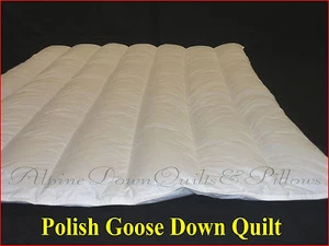 SINGLE BED SIZE 95% POLISH GOOSE DOWN QUILT WINTER WARMTH 100% COTTON COVER - Picture 1 of 5