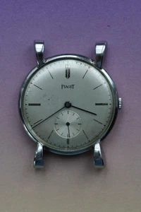 Unusual 1950s stainless steel watch signed Piaget with fancy lugs 34mm - Picture 1 of 11