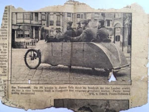 Landser WW2 Tretomobil Tretmobil Soldaten Wehrmacht Frankreich Zeitungsbericht - Bild 1 von 1