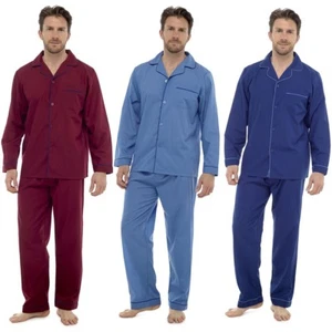 Nuevo conjunto de pijamas tradicionales de polialgodón liso para hombre tallas M L XL XXL HT325A - Imagen 1 de 4