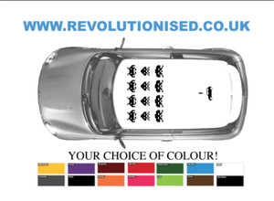 BMW MINI DACH SPACE INVADERS ABZIEHBILD / GRAFIK / AUFKLEBER R50 R53 R55 R56 R60 F56